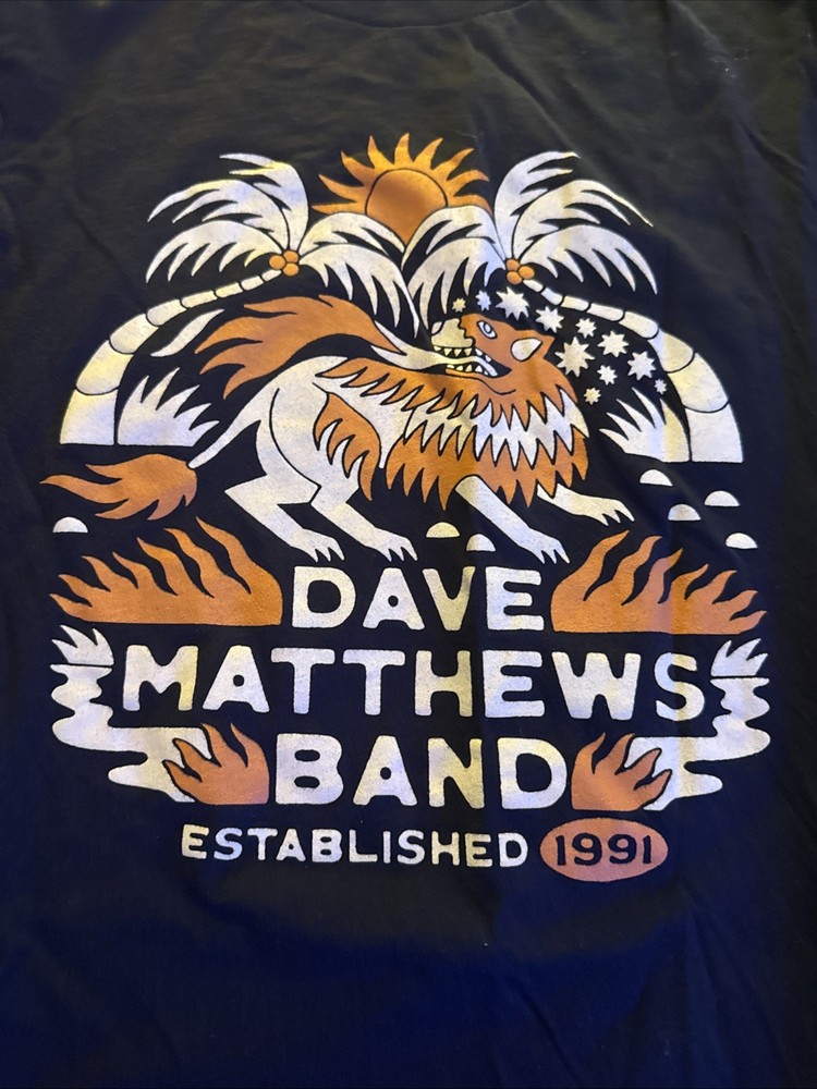 Dave Matthew's Band Established 1991 Black Tshirt XL Vintage Canvas Tee Rare