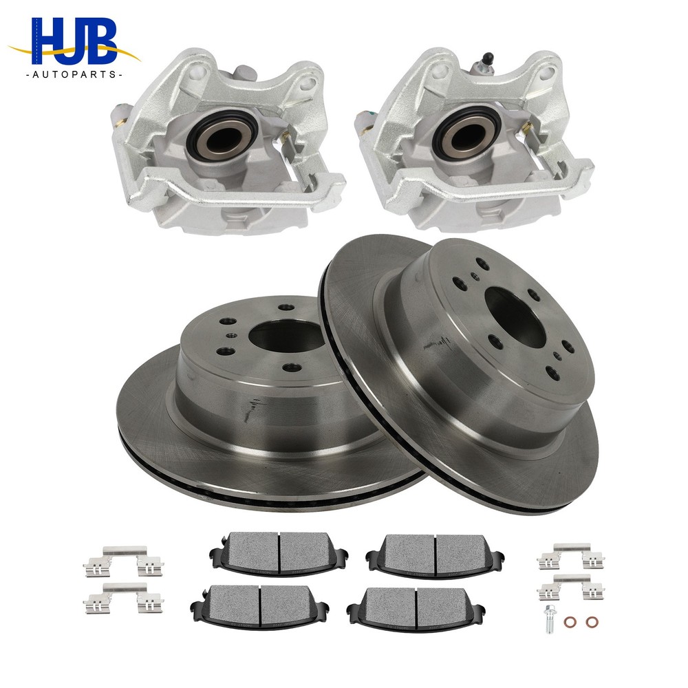 For 2007-2014 CHEVY SUBURBAN 1500 Pair Rear Brake Calipers Rotor and Ceramic Pad