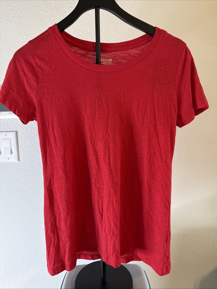 Mossimo Women’s Short Sleeve Scoop Neck Red Shirt Size M New
