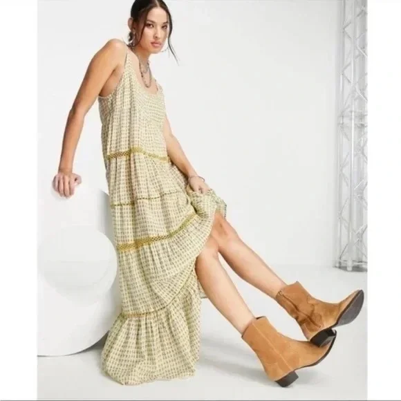 Free People | Midnight Dance Maxi Slip Dress Size Small