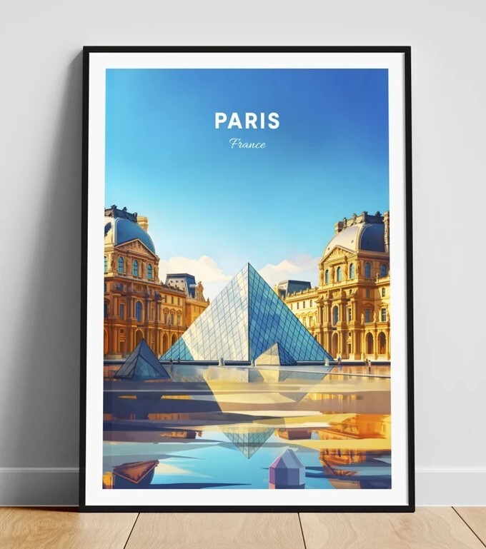 Paris travel print - France wall art, Paris poster, France print, Personalized