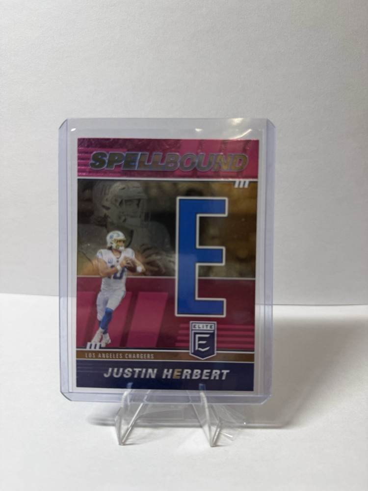 2022 Donruss Elite Justin Herbert #SB-JH2 Spellbound Pink 