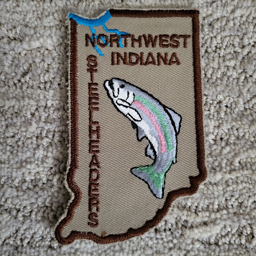 1990s Rare Vintage Fishing Patches INDIANA STEELHEADERS