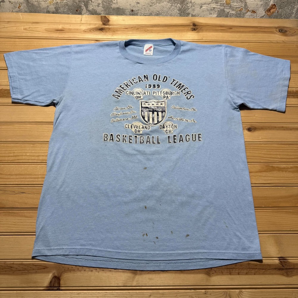 Vintage 1989 American Old Timers Basketball League Final Four T-Shirt USA - XXL