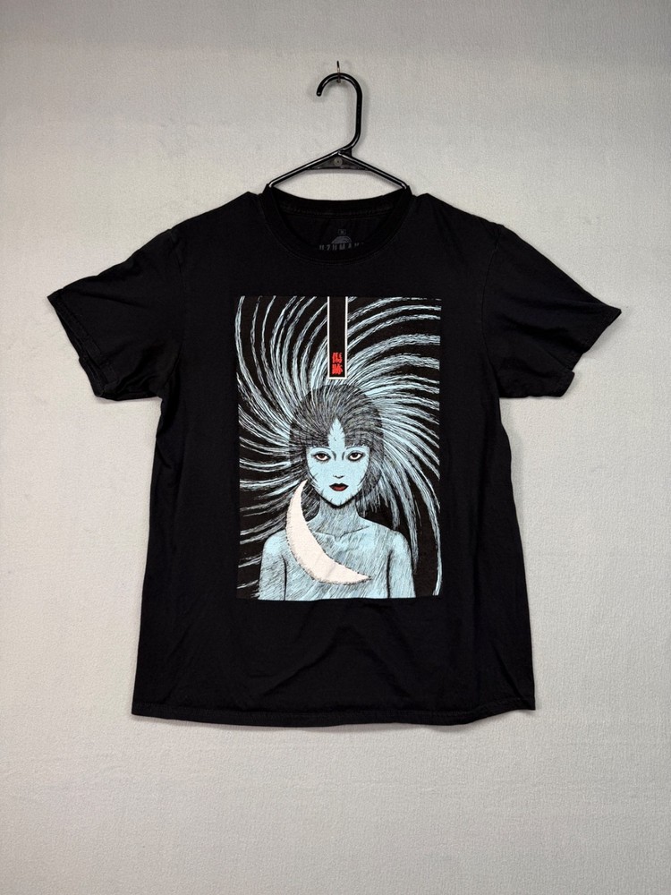 Uzumaki Junji Ito Anime T Shirt Mens Medium Black Horror Manga Graphic Tee