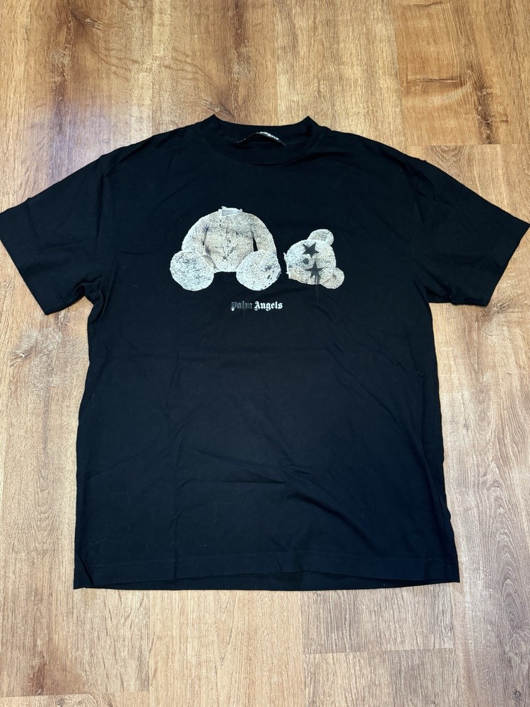 Palm Angels Bear Print Sprayed Logo T-shirt