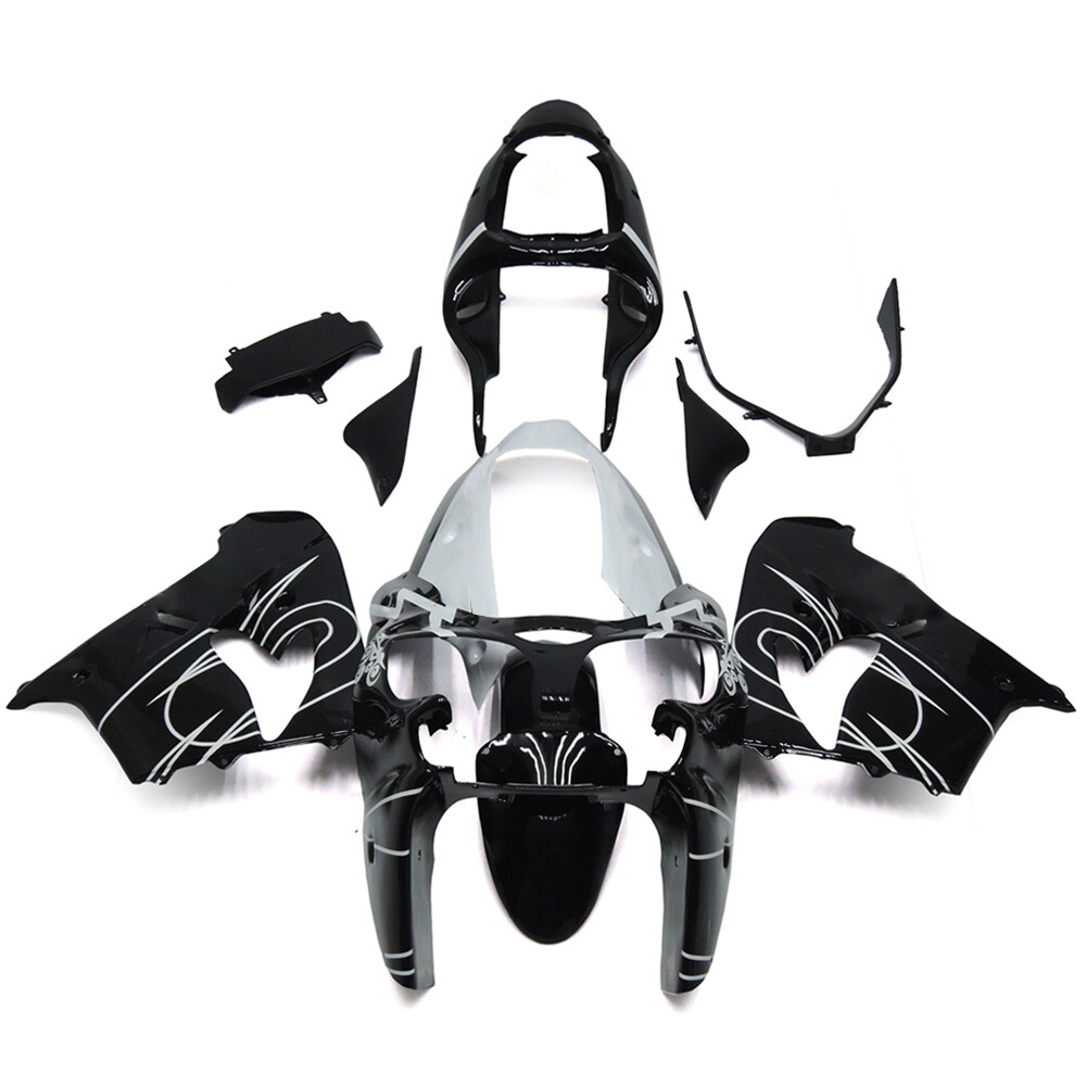 White Black Fairing Kit for 2000 2001 Kawasaki Ninja ZX9R ABS Injection Bodywork