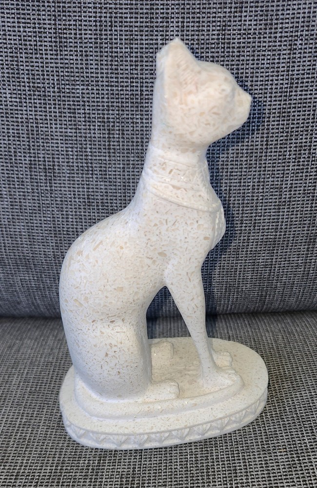 Egyptian Cat Goddess Bastet Statue from Alabaster Stone , Goddess Statue
