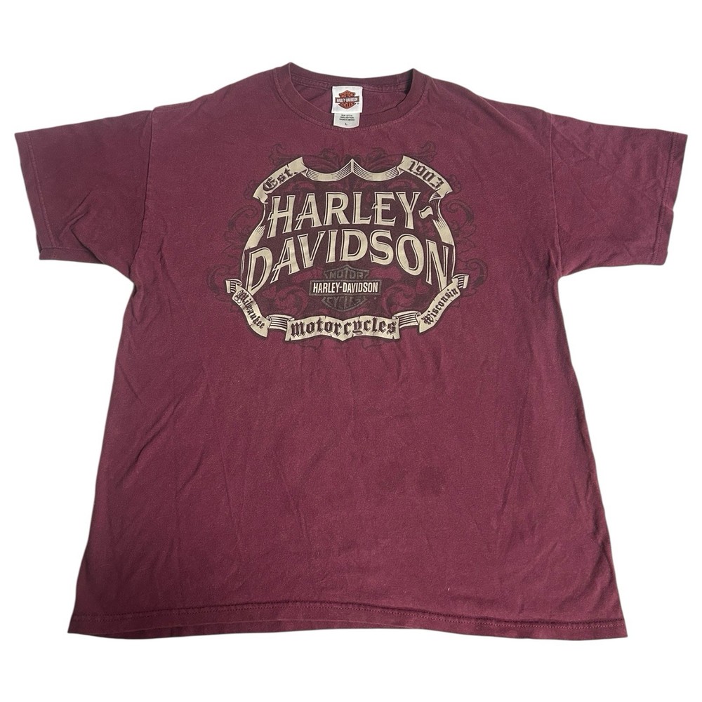 Harley Shirt L 00s Y2k Highway 101 Oregon Davidson Motorcycle Biker Chopper Tee