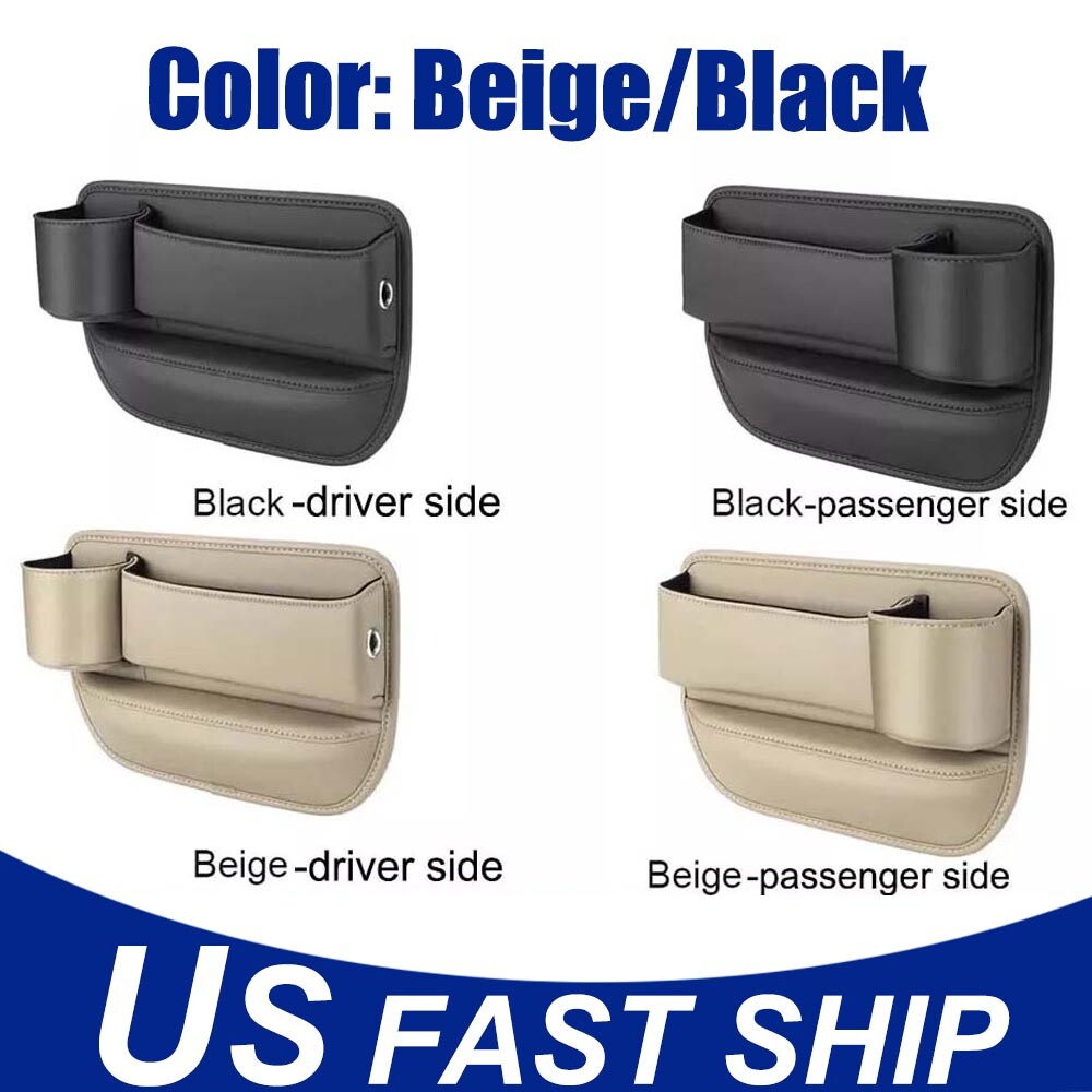 PU Leather Car Seat Console Gap Filler Side Organizer Pocket Storage Bags HOT