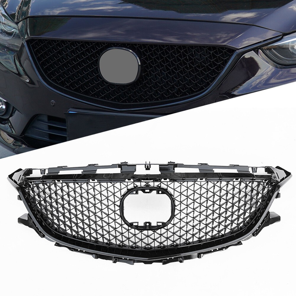 Front Bumper Upper Grille Grill For Mazda 6 Atenza 2014-2016 ABS