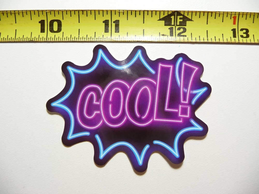 COOL EXCLAMATION STICKER DECAL NEON STYLE FUN PLAYFUL COLORFUL