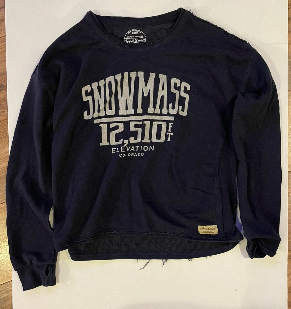 Good Land Snowmass Colorado Long Sleeve Crop Sweat Shirt Medium