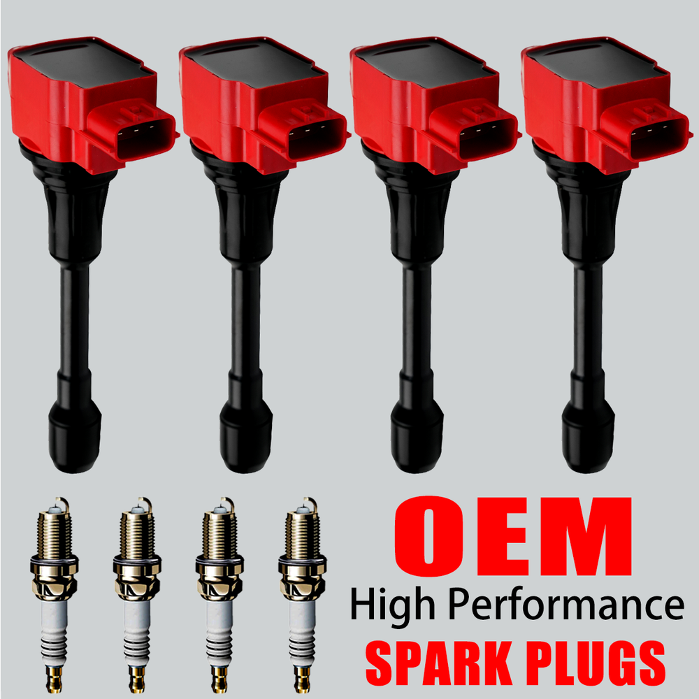 4X OEM Ignition Coils & Iridium Spark Plugs Kit for Nissan Altima Sentra Versa UF549