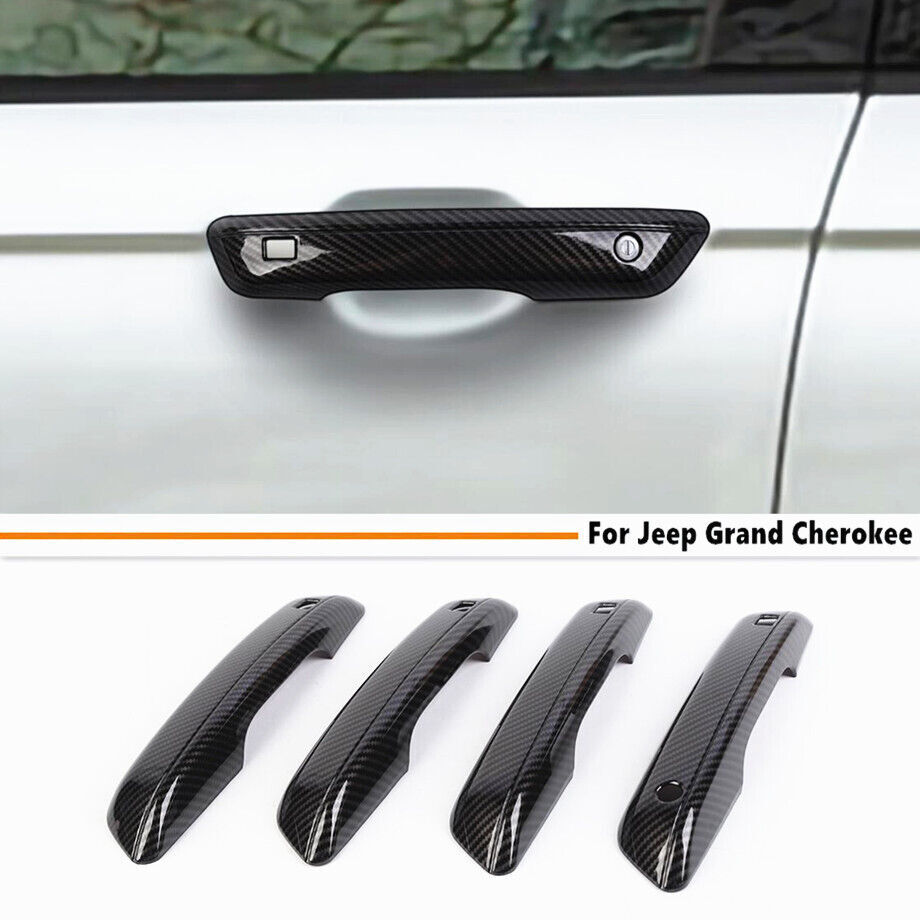 Car Door Handle Trim Cover Fit Jeep Grand Cherokee 2022-2024 Accessories Carbon
