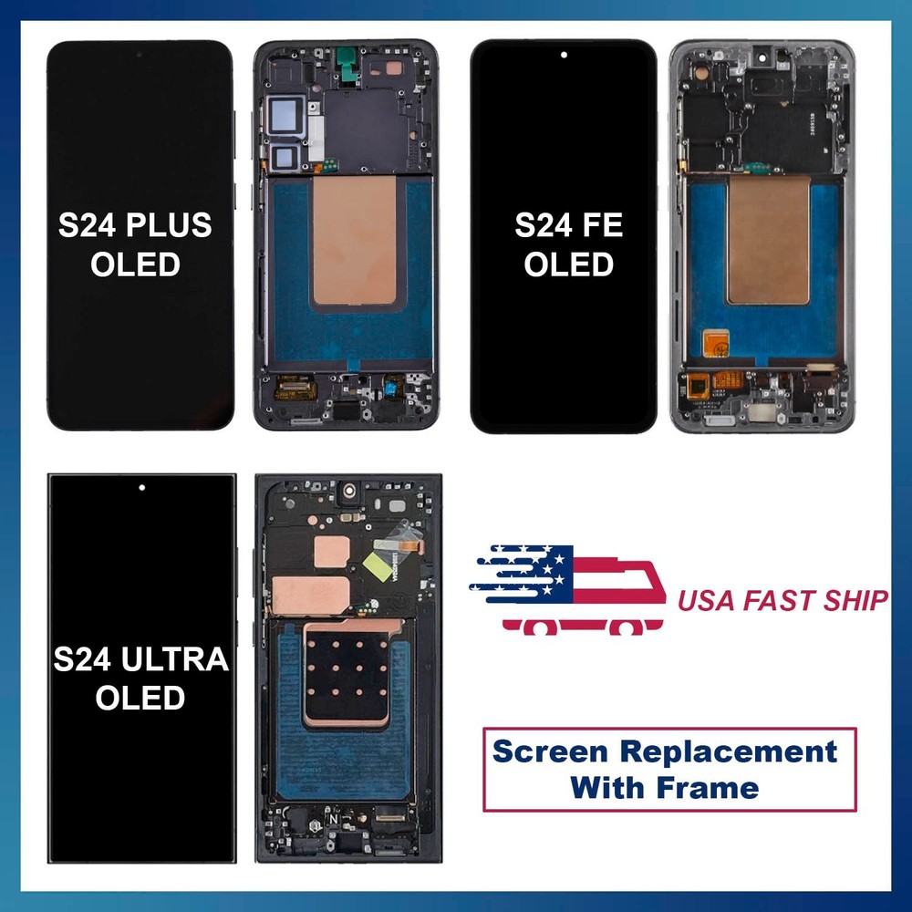 Screen Replacement With Frame For Samsung Galaxy S24 Plus/S24 Ultra OLED