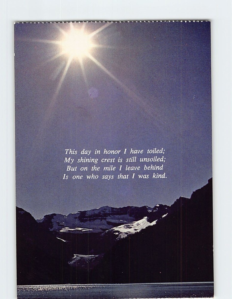 Postcard Greeting Card with Poem and Snow Landscape Scenery