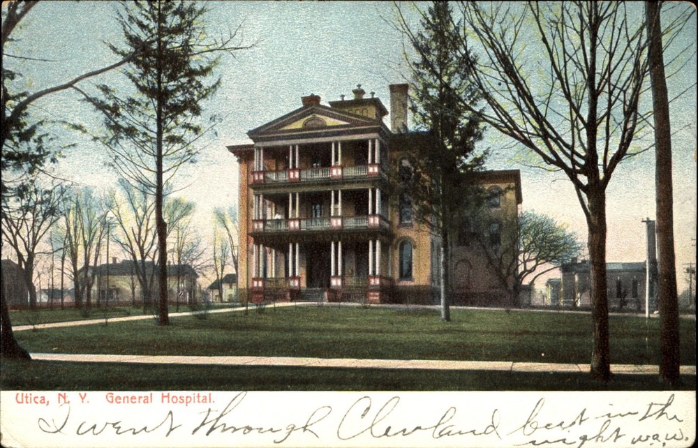 General Hospital~Utica New York NY~RPO 1905 UDB to Cora Willis BOONVILLE Indiana