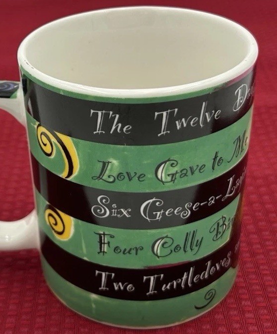 VTG Starbucks Mug Deborah Reinhart Seasons Greetings 12 Days Of Christmas 1990s