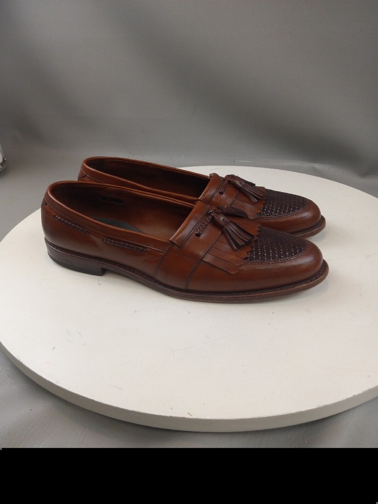 Allen Edmonds Loafers Men's 11.5 Cody Brown Leather Woven Shoes Tassel Kiltie
