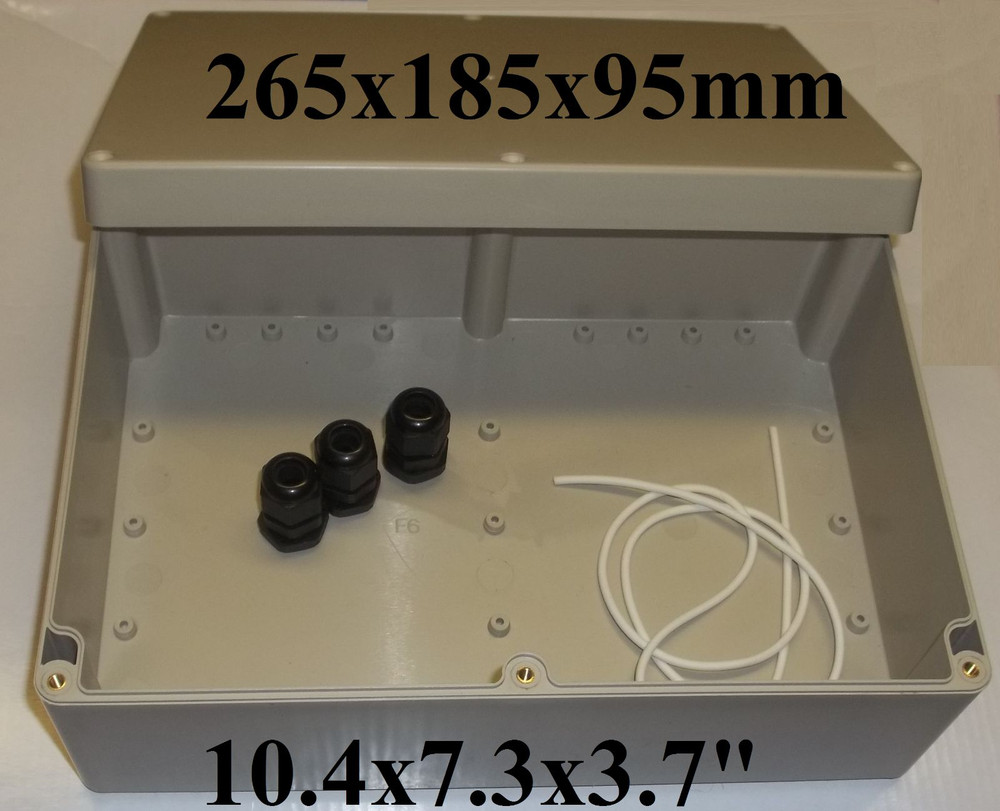 Plastic ABS Enclosure Housing Case Electronic Electrical Project Big Box 3 Gland-image