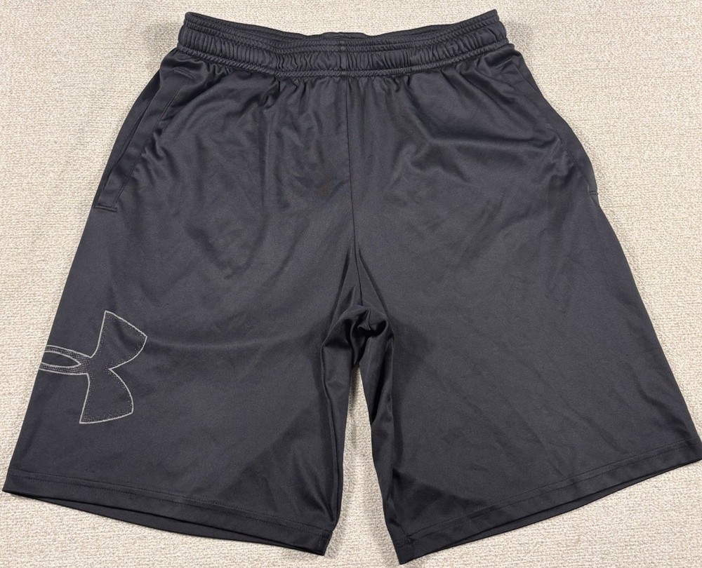 Under Armour Heatgear Loose Fit Athletic Basketball Running Shorts Men Med Black