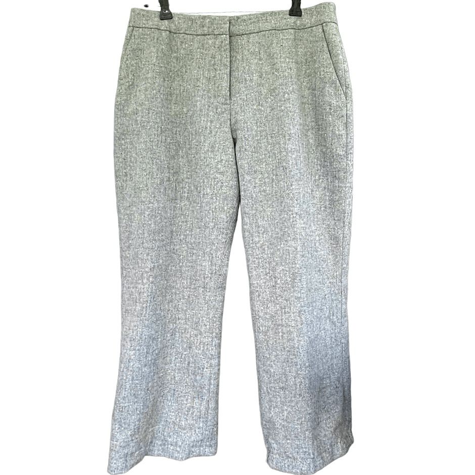 Anne Klein Wool Blend Gray Color Fleck Suit Trousers Cropped/Hemmed  SZ 10P EUC