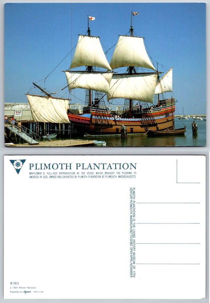 Continental Plimoth Plantation Sailing Ship Postcard