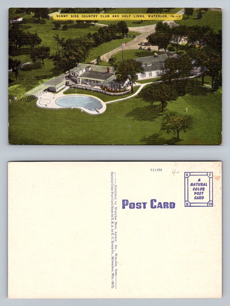 Waterloo, IA-Iowa, Sunny Side Country Club Golf Links Pool Vintage Postcard