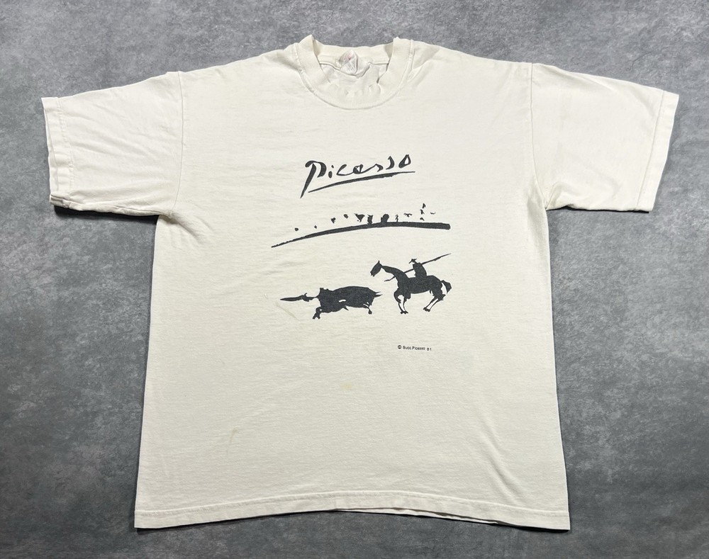 Vintage 2001 Pablo Picasso Bullfight T Shirt Size Medium Art Tee