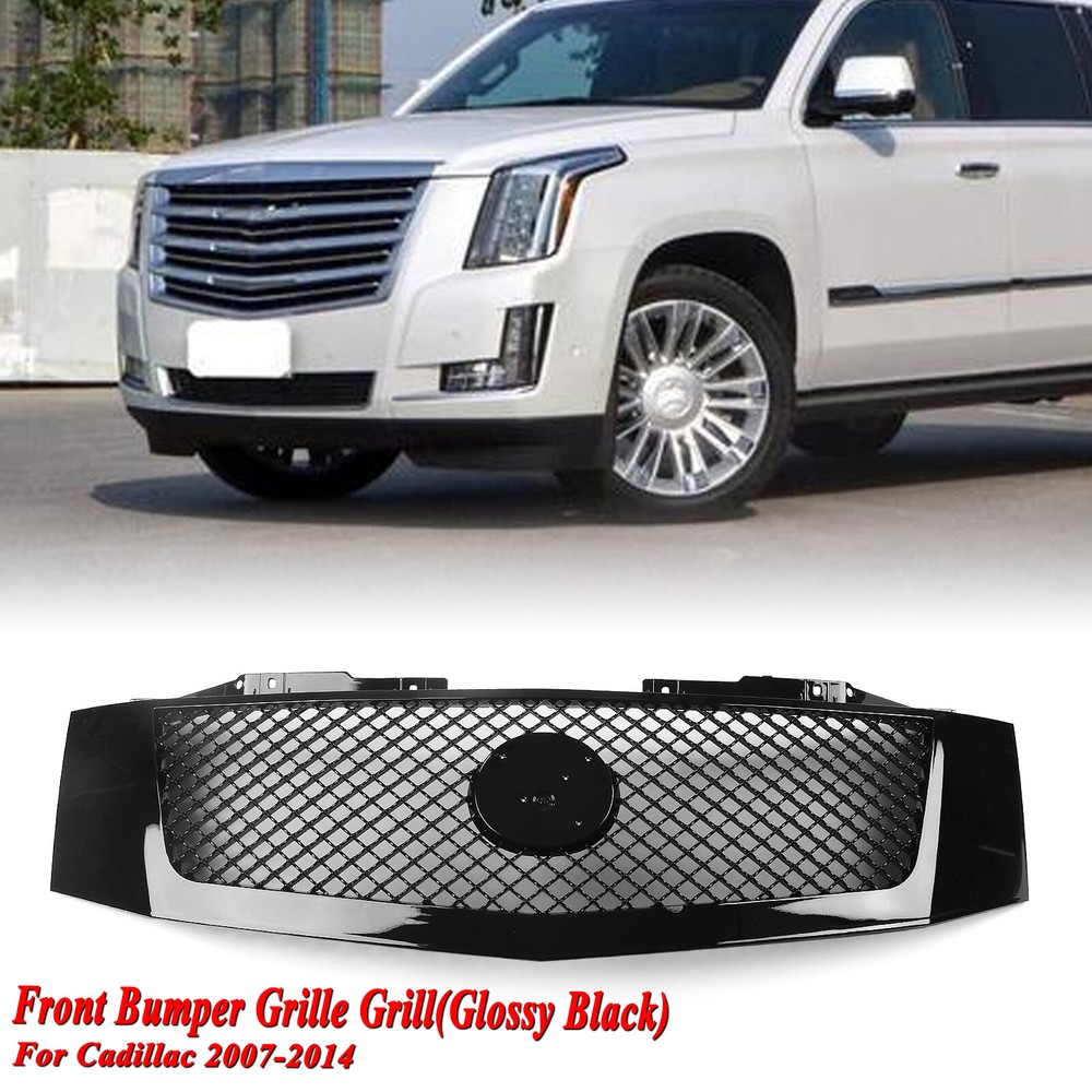Front Bumper Grille Mesh Grill For Cadillac Escalade / EXT 2007-2014 Black 1PCS