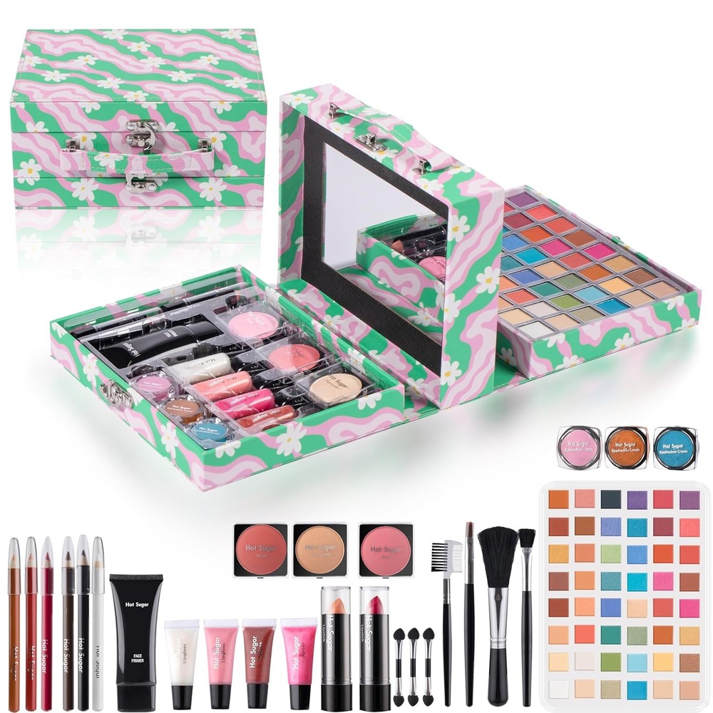 Hot Sugar Makeup Kit for Preteen Girls 10-12, Birthday Christmas FLORAL GREEN