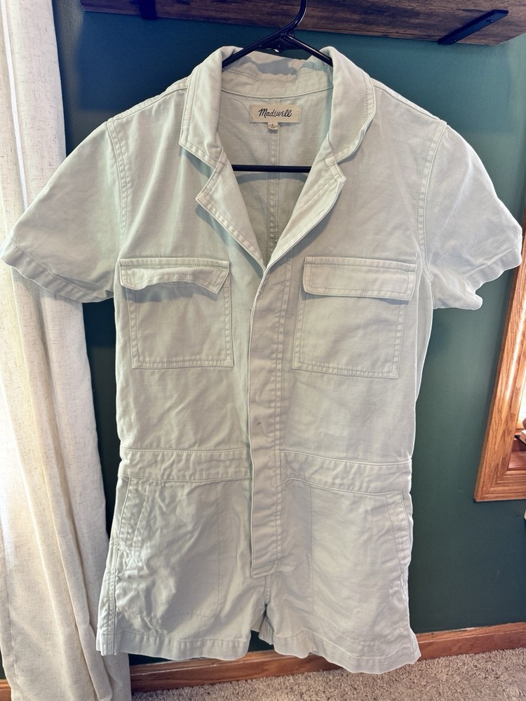 Madewell Denim Relaxed Coverall Romper - Castleton Wash Size S
