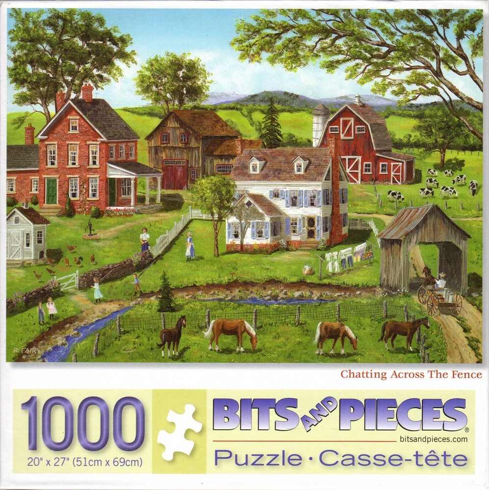 Bits And Pieces - Chatting Across the Fence 1000 Piece Puzzle - Bob Fair