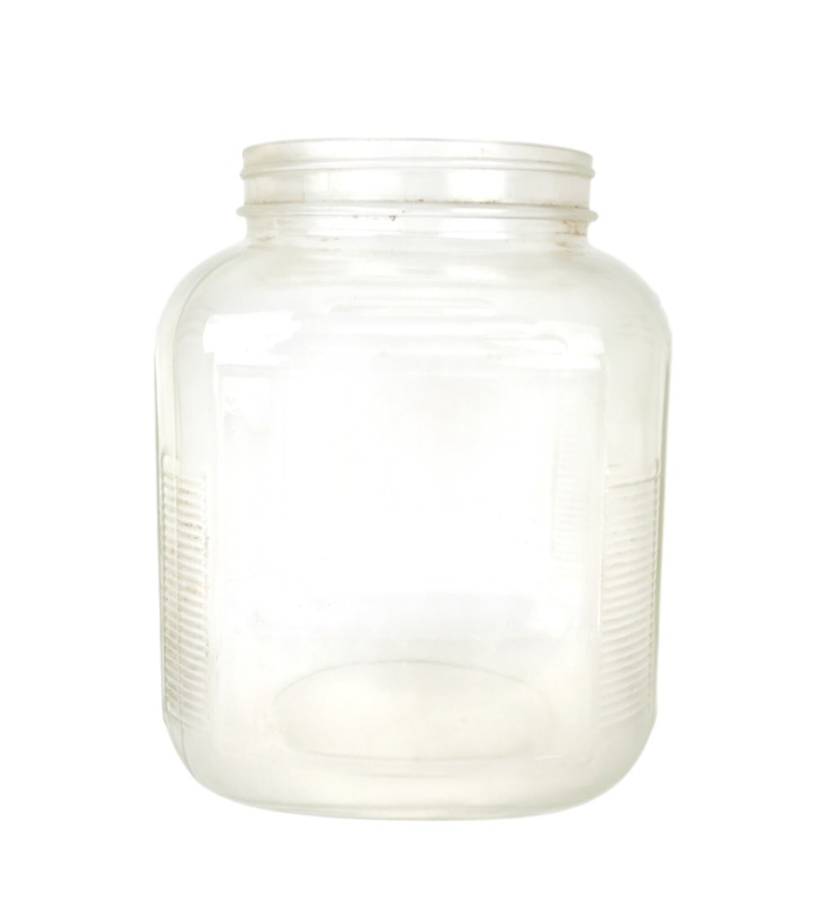 Vintage Large Square Ribbed Glass Hoosier Jar Pantry Kitchen 8 x 6 x 6
