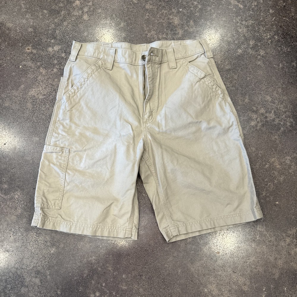 Carhartt Shorts Loose Fit Utility B147 Size 34 Canvas Work Short Dark Khaki Tan