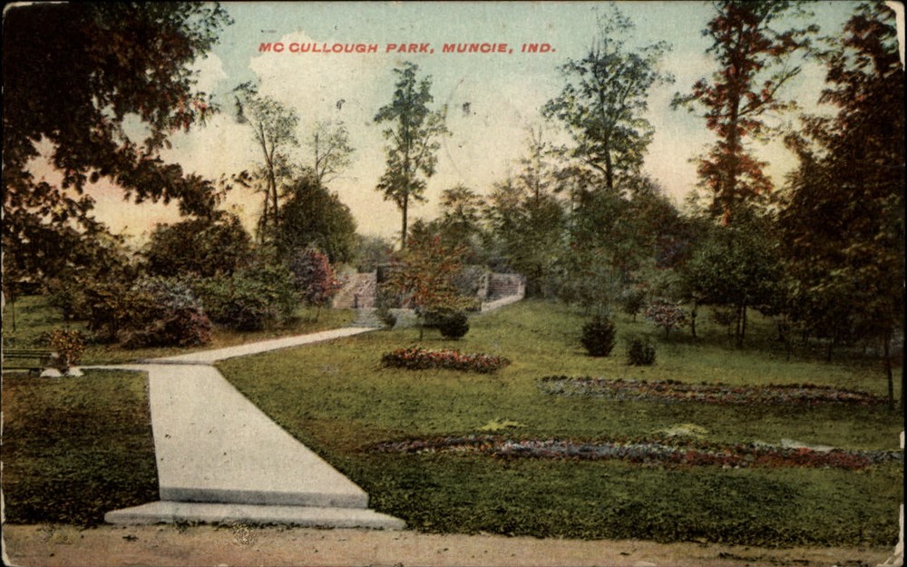 Park Muncie Indiana vintage postcard x387