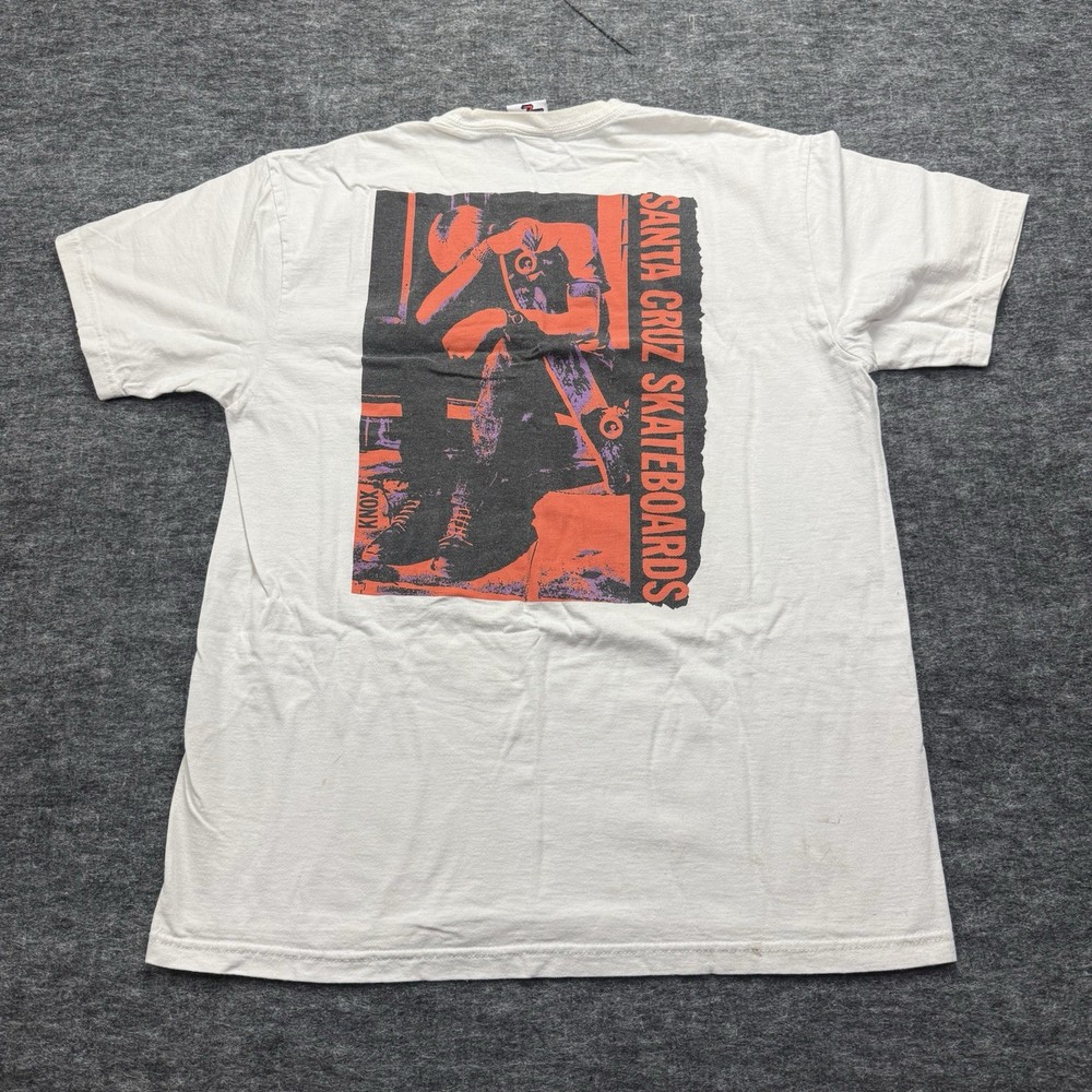 Santa Cruz Skateboards Graphic T Shirt Men’s Large White Skate Streetwear Logo