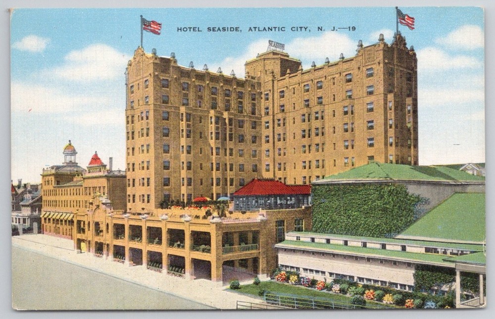 Hotel Seaside Atlantic City NJ Vintage Postcard E. C. Kropp Co. Linen Unposted