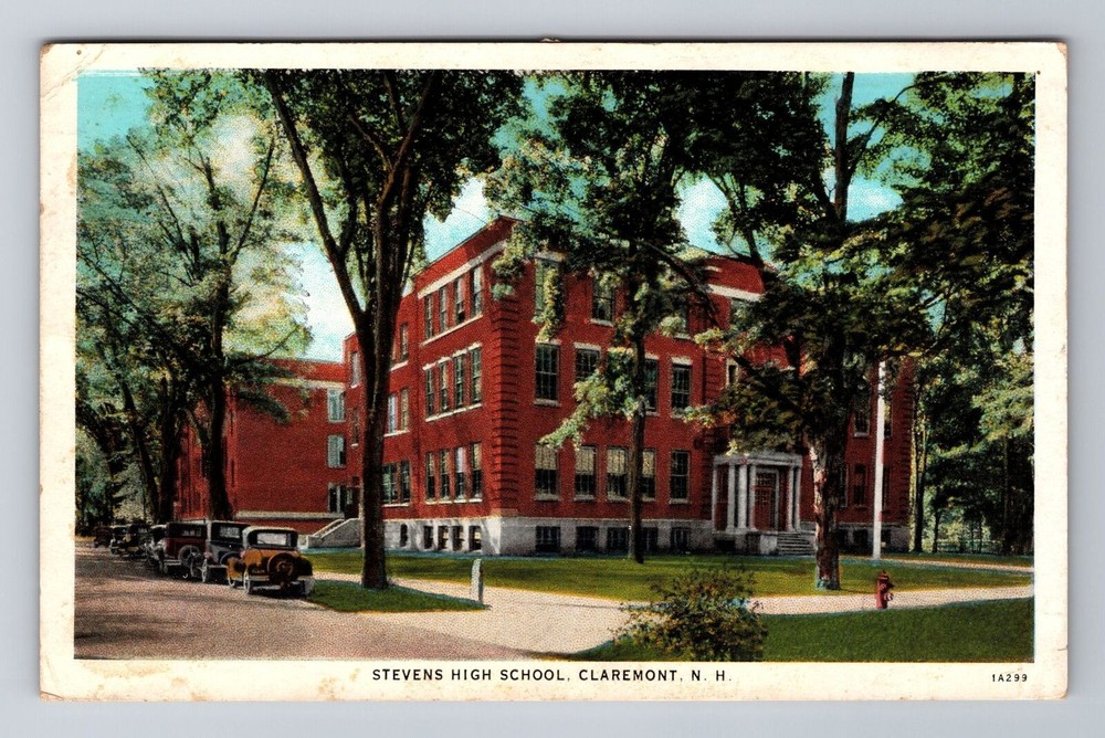 Claremont NH-New Hampshire, Stevens High School, c1942 Vintage Souvenir Postcard