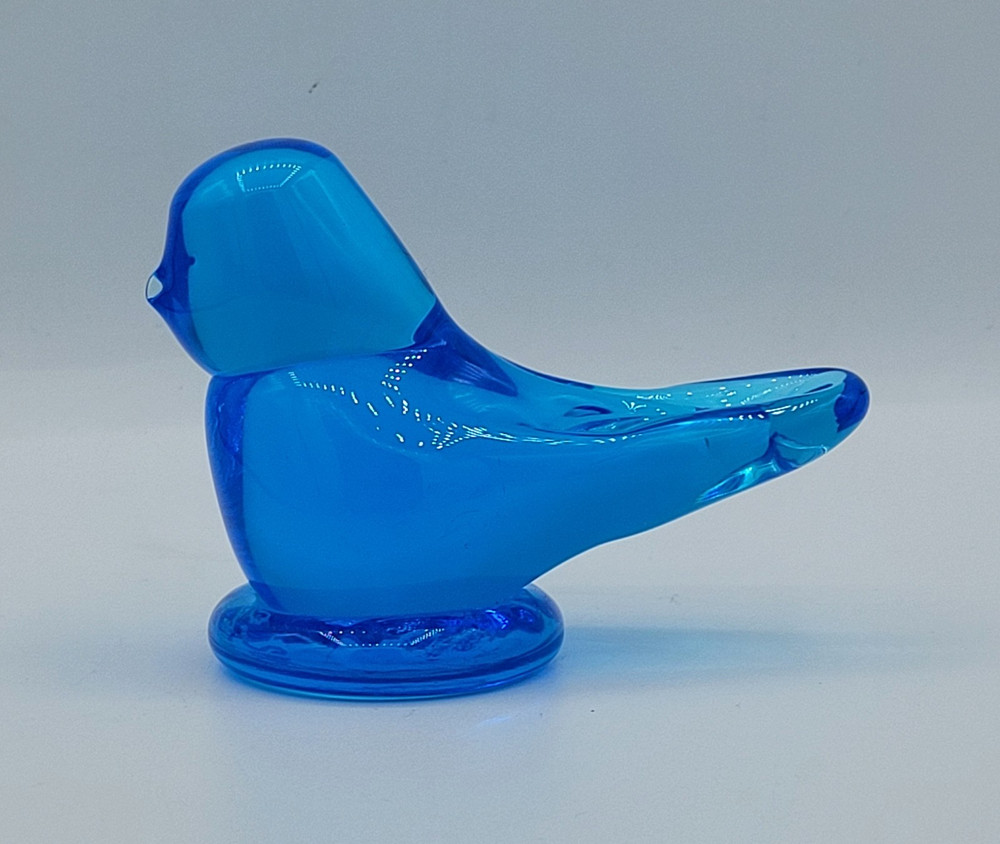 Blue Bird Of Happiness 1995 Sign Ron Ray Blown Glass Figurine Vtg Nature Whimsy