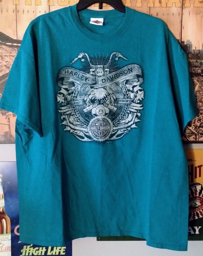 Harley-Davidson Motorcycles Tampa Florida Men's Vtg Y2K Graphic Shirt Size 2XL