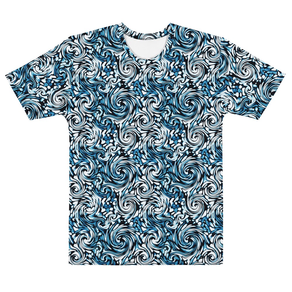 Twas A Starry Night - Abstract Waves Painting - Vintage Retro Graphic Tee Shirt-image