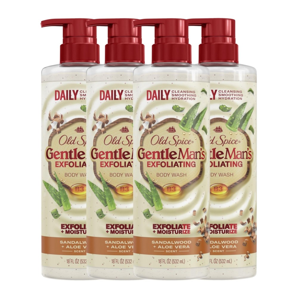GentleMan's Collection Exfoliating Sandalwood & Aloe Vera Body Wash, 1 Litre