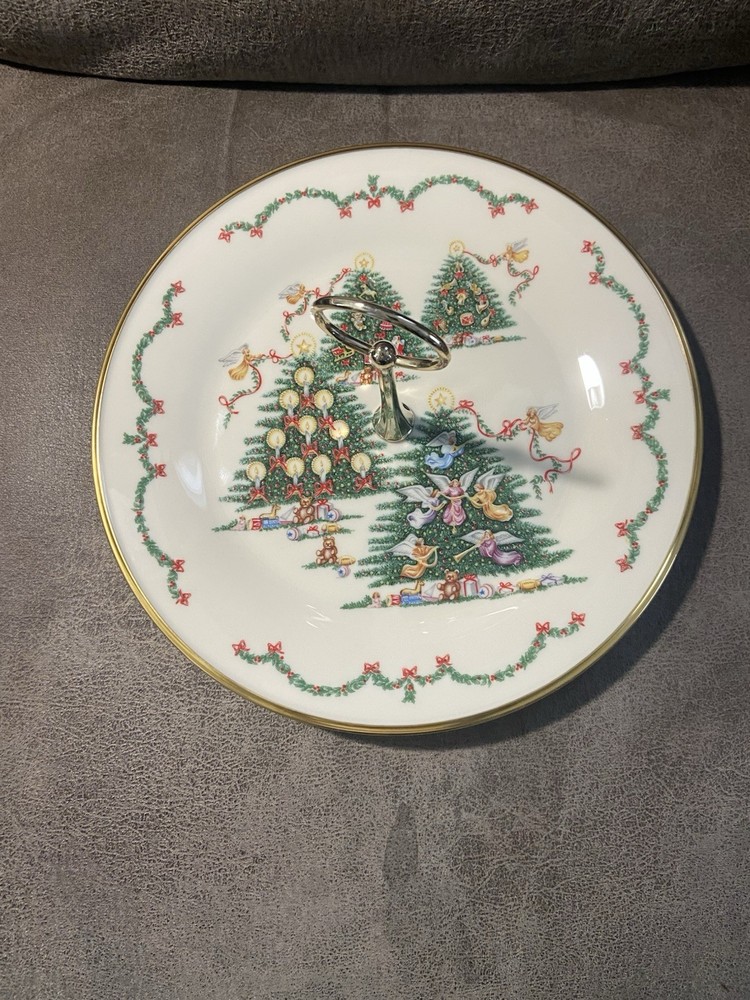 Lenox The Joys of Christmas Server Plate 10.75 In 1995 Fine China Gold Trim