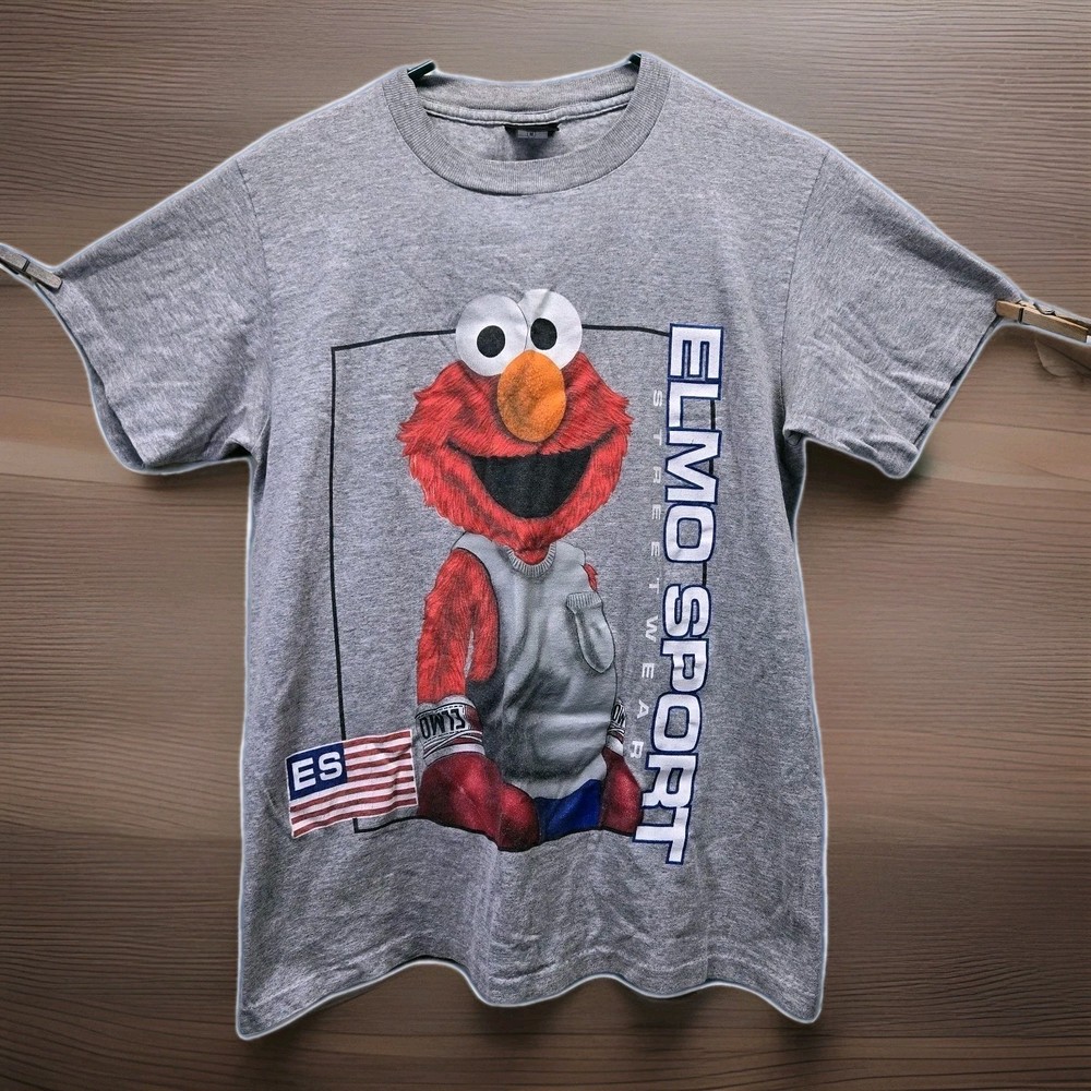 VTG Changes Jim Henson Made In USA Gray Shirt ELMO Sesame Street Men's Medium