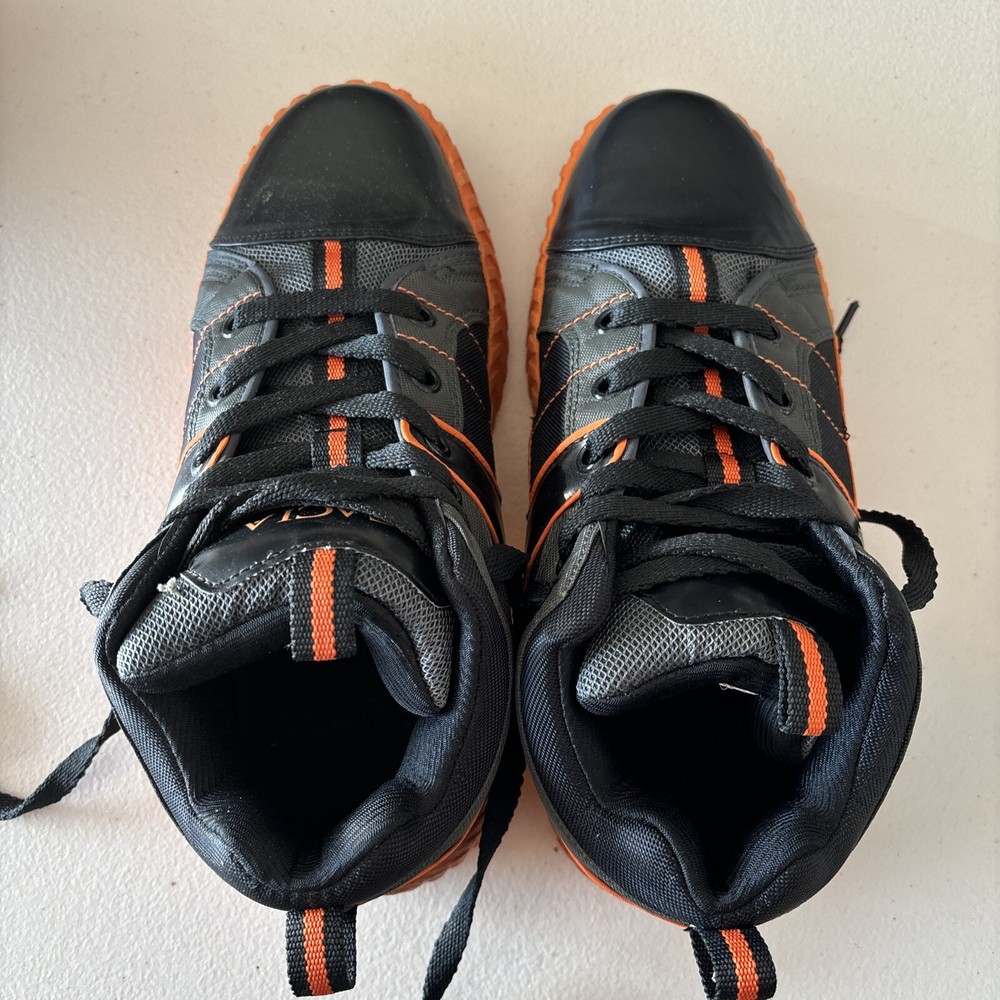 Acacia Mens Size 10 Broomball High Top Sneakers in Black Green Fabric-image