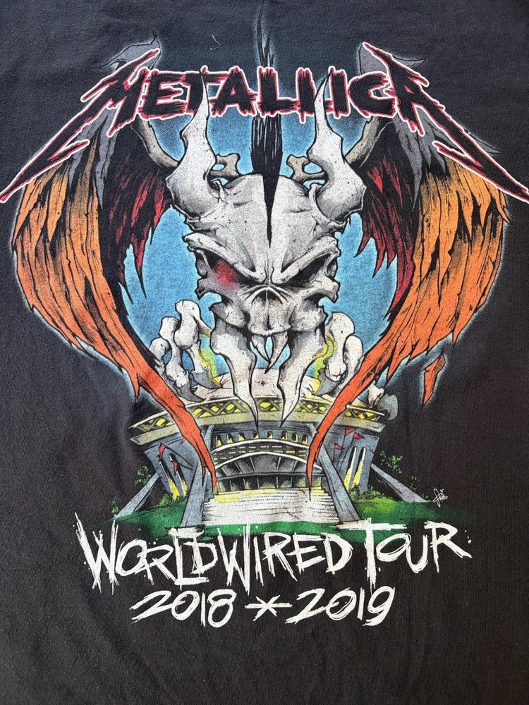 Metallica Shirt Mens XL Black World Wired Tour 2018 2019 Concert Merch Skull Tee
