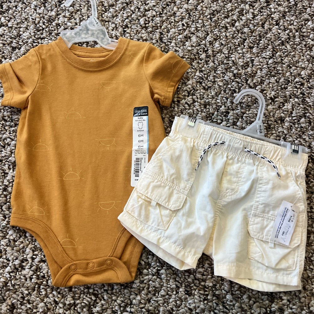 Okie Dokie Old Navy Boys 3-6 Months Outfit Bodysuit Shorts Sun