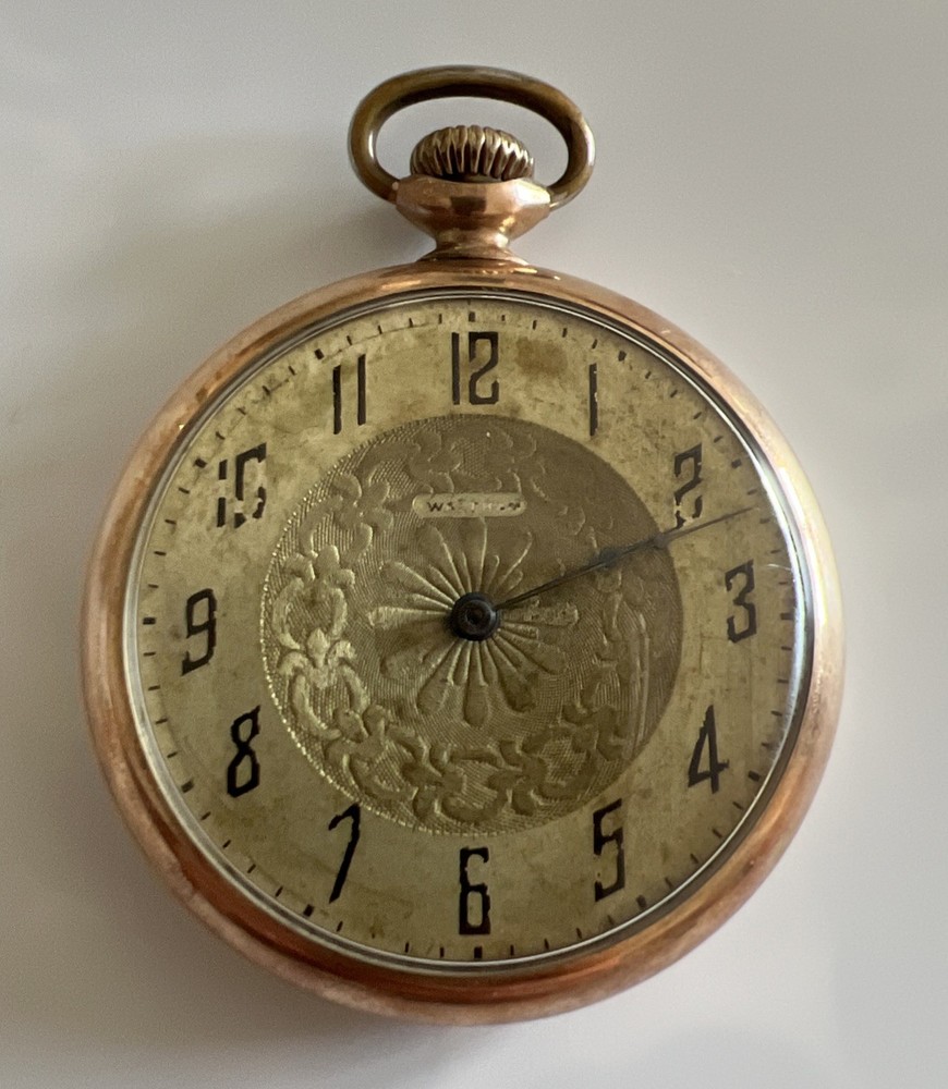 Antique Waltham Deuber 10K Gold-Filled Open Face Pocket Watch  